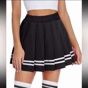 Spirit Black Pleated Mini Skirt Size Small Cheer Tennis Preppy A-Line Athletic